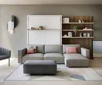 Lit mural horizontal pliable et réglable avec canapé, nouveau design, mobilier populaire et peu encombrant, en promotion