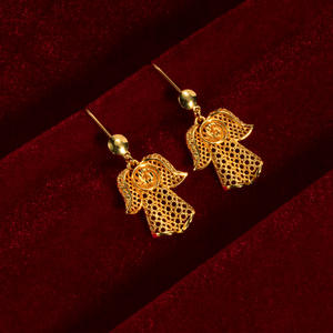 Parure Collier et Boucles <span class=keywords><strong>d</strong></span>'Oreilles Tendance MIRADIA en Laiton Plaqué Or 10K avec Diamants, Style Africain, pour Femme, Idéale pour Fiançailles, Fêtes et Mariages - Product Image 3