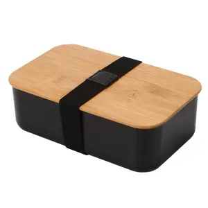 Coperchio di bambù bento box studente impiegato pranzo scomparto con stoviglie bento box portatile scatola di conservazione fresca