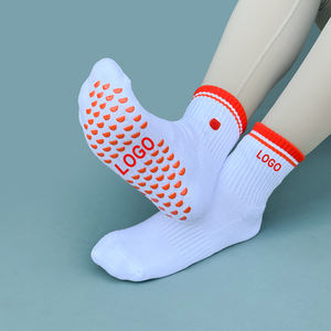 Chaussettes de yoga à poignée semi-circulaire en <span class=keywords><strong>verre</strong></span> à vin et <span class=keywords><strong>tomate</strong></span> avec logo personnalisable à double position pour Pilates Studio & Dance - Product Image 2