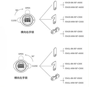 9541 <span class=keywords><strong>3</strong></span> chữ số bảo mật cao Hợp kim kẽm kết hợp số khóa với mã tìm Pin - Product Image 2