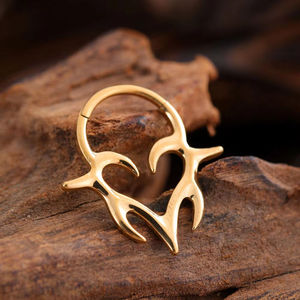Anneaux de nez et boucles d'oreilles en titane G23 ASTM F136 16G avec zircon cubique en forme de cœur, accessoires de piercing corporel adaptés aux femmes et aux hommes - Product Image 4