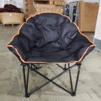 Fauteuil lune pliant rembourré, chaise de jardin portable en métal, chaise de camping pliable, grand canapé d'extérieur moderne