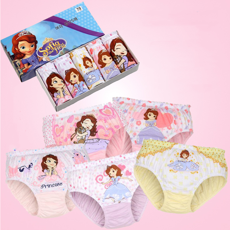 Лидер продаж, детское нижнее белье из хлопка трусы для девочек 5 шт./партия одну коробку нижнее белье для девочек
