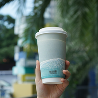 Mode jetable formant des tasses de papier pour le café chaud personnalisé imprimé avec des couvercles emballage écologique à emporter de récipient d'aliment en vrac
