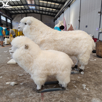 Personalizable tamaño real Animatronic Animal cabra lindo realista Merino oveja estatua con piel Real para la decoración de la granja