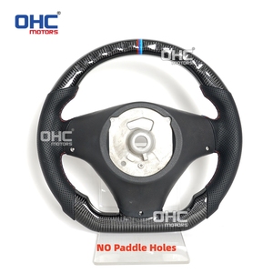 Volant en fibre de carbone véritable en stock local aux États-Unis pour <span class=keywords><strong>BMW</strong></span> E90 E92 E93 M3 328i 335i <span class=keywords><strong>135i</strong></span> manuel sans trous pour palettes de changement de vitesse OHC - Product Image 3