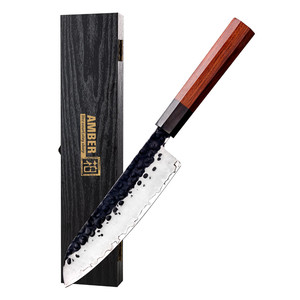 Coltello da Chef Giapponese <span class=keywords><strong>Santoku</strong></span> in Acciaio ad Alto Carbonio Forgiato a Mano Aus10 con Confezione Regalo in Legno - Product Image 1