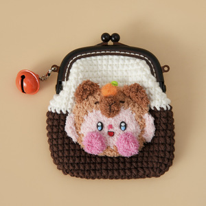 Portamonete in Stile Giapponese e Coreano, Borsa Dorata con Bocca in Resina <span class=keywords><strong>Anime</strong></span> Lavorata all'Uncinetto con <span class=keywords><strong>Filo</strong></span> a Fiocco di Neve, Realizzata a Mano con <span class=keywords><strong>Filo</strong></span> di Lana - Product Image 5