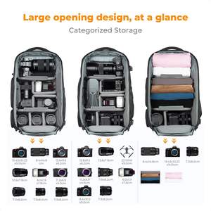 Sac à dos pour appareil photo, sacs pour photographes, grande capacité avec housse de pluie et compartiment pour ordinateur portable de 16 pouces, compatible avec les drones - Product Image 2