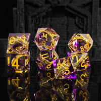 Jeu de dés à thème DND personnalisé, couleur violette, Dungeons & Dragons, jeu de dés polyédriques TPRG, jeu de dés en résine polyédriques, jeu de dés de jeu de société DND