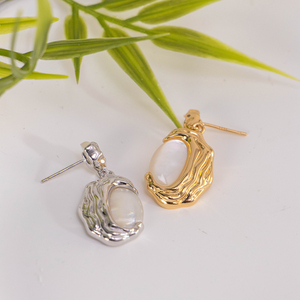 Silver Plated Bohemian Water Drop Irregular Silver Pearl <b>Hoop</b> <b>Earrings</b> Women Party <b>Fashion</b> High Art Style Unique Jewelry - Product Image 3