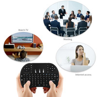 2026 BARU Keyboard Nirkabel Mini I8 dengan Lampu Latar 3 Warna USB 2.4GHz Multi-bahasa Air Mouse Touchpad untuk Laptop/TV/Android TV Box
