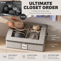 Sac de rangement pliable transparent moderne Amz Hot pour casquettes, en non-tissé réutilisable, pour casquettes de baseball et de cowboy, organiseur de casquettes pour placard