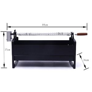 Barbecue Rotatif Électrique Automatique en Acier Inoxydable Noir, Rotation à 360 Degrés, Chariot Détachable, Emballage Personnalisé - Product Image 2