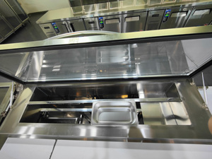 Frigorifero Espositore di Alta Qualità in Acciaio Inox <span class=keywords><strong>per</strong></span> Preparazione <span class=keywords><strong>Pizza</strong></span>, Insalata e Sandwich, Senza Porte, Walk-In, Gamma di Temperatura 2-8°C - Product Image 6