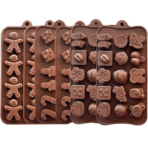 Cetakan silikon coklat desain Natal cetakan permen silikon baru cetakan Natal Set silikon cetakan Natal untuk memanggang permen - Product Image 5