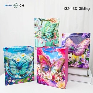 Sac cadeau de luxe bleu papillon <span class=keywords><strong>pour</strong></span> bébé - Sac de bonbons écologique et recyclable de style classique <span class=keywords><strong>pour</strong></span> les occasions avec bougies - Product Image 2
