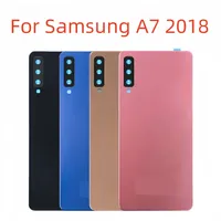 Pour Samsung Galaxy A7 2018 A750F Coque arrière en verre de remplacement avec/sans objectif d'appareil photo Pièces de réparation