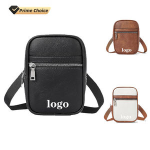 Bolsos Bandolera Pequeños de PU Negro con Logotipo Personalizado, Estilo Simple y Moderno, para Hombre y Mujer - Product Image 1