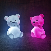 Veilleuse LED en forme d'ours de dessin animé Boyid pour enfants et bébés, en silicone, pour la chambre à coucher