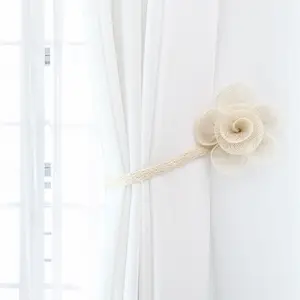 Cortina de cortina nórdica criativa, fivela de cordão fixo flor fivela