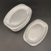Barquette ovale en aluminium jetable pour aliments, 200 ml, 150 ml, pour la cuisson de la dinde, le barbecue et la restauration