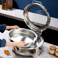 Plateau chauffant pour buffet 9L et 6L, chauffe-alcool en acier inoxydable, mode éco économe en énergie, 24 heures, pour usage hôtelier et petit-déjeuner