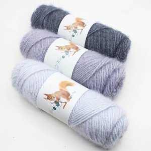 75g Usine Vente En Gros Fil Mélangé Laine Grossière Fil De Soie Tissé À La Main Chapeau Écharpe Châle Écureuil Laine Polyester Fil Brillant Brut - Product Image 5