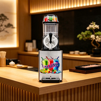 Machine à slush à double réservoir à économie d'énergie, faible consommation 1,1W pour petite boutique de boissons, certifiée CE