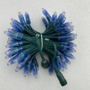 <strong>Resistor</strong> Voltage Drop/DC12V/100pcs/strand/bullet <strong>Type</strong>/ RGB Addressable 12mm WS2811 Led Pixel Node,18AWG <strong>All</strong> GREEN Wire,IP68 - Product Image 1