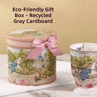 Service à thé en céramique « Carrosse de Mariage », en porcelaine fine renforcée avec motif vintage, emballé en coffret cadeau, vaisselle pour mariage, maison, hôtel