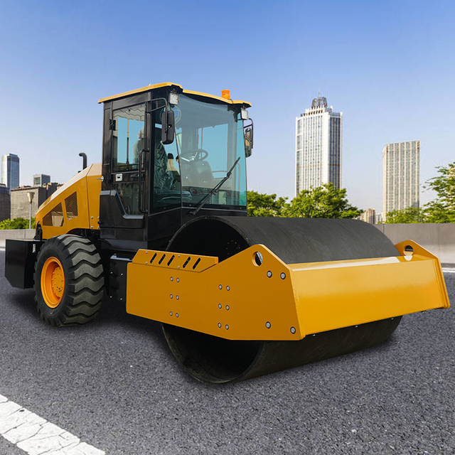 Heavy Duty Vibratory Road Rollers Professional Road Roller Compactor Durable Mini Road Roller Motor Bearing 30kN Exciting Force