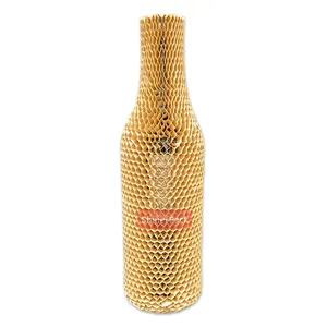 การออกแบบใหม่750มิลลิลิตรขวดไวน์แดงป้องกันกระดาษเบาะบรรจุภัณฑ์รังผึ้งกระดาษแขน