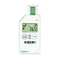 Registrador de Datos de Temperatura y Humedad de un Solo Uso Potmagic S200TH con Pantalla LCD, Genera Informes de Datos en PDF Automáticamente