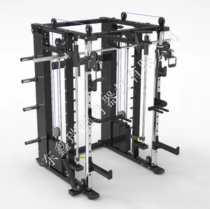 2023 venda quente comercial & casa ginásio multi função máquina smith profissional treinador com pilha de peso power rack