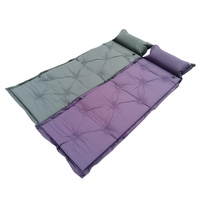 Matelas gonflable pliable d'extérieur 9 points avec pompe à pied, léger, portable, 4 saisons, camping, anti-humidité, design ergonomique