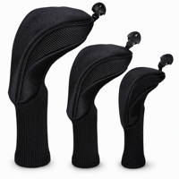 Housse de tête de club de golf en maille, lot de 3 pièces pour driver, fairway wood et hybride, avec logo personnalisé