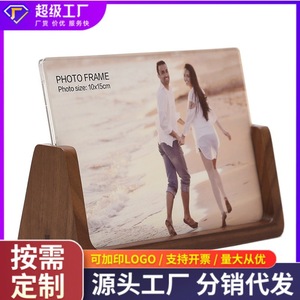 Creative 2022 Wooden Calendar Holder, Office Desktop <b>Black</b> Walnut Beech Wood U-Shaped <b>Photo</b> <b>Frame</b> - Product Image 5
