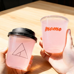 Bicchieri Monouso in PET Trasparente da 300ml/500ml (12oz/16oz) con Coperchio, Stampa UV Personalizzata per Logo, Ideali per Smoothie, Succhi, Acqua Minerale e Bevande Fredde - Product Image 3