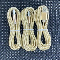 Kabel Pengisi Daya Nylon 2M untuk iPhone, Kabel Data USB ke 8 Pin, Tipe-C, Micro, Pengisian Cepat, Android, Kabel Data Kepang 1M