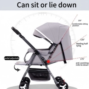 Jxb du lịch sang trọng cao xem di động có thể gập lại đôi xe đẩy cho trẻ sơ sinh và trẻ mới biết đi - Product Image 5