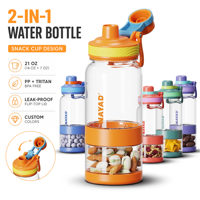 Bouteilles d'eau pour enfants de 600 ml sans BPA, anti-fuite, avec poignée et imprimé baleine, pour l'école et les activités de plein air, lavables au lave-vaisselle