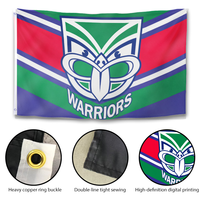 Drapeau de supporter de rugby personnalisé bleu vert rouge, bannière murale double face en polyester style équipe sportive pour décoration intérieure et extérieure