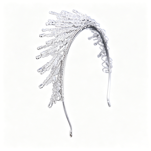 Tiara de Corona de Plata Royal <span class=keywords><strong>Victoria</strong></span> con Marquesas de Circonita Cúbica, Diadema de Lujo con Cuentas Pesadas, Accesorios para Concursos de Belleza, Bodas y Eventos Nocturnos - Product Image 3