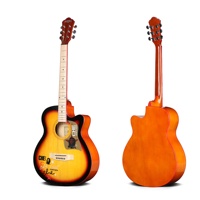 Guitare acoustique OEM Caravan Music Red Binding 40 pouces avec plaque de protection gratuite