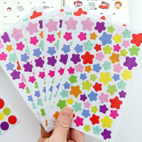 6 feuilles/paquet Autocollants décoratifs pour agenda autocollants arc-en-ciel à pois, cœurs, étoiles, autocollants pour journal, prêts à être expédiés