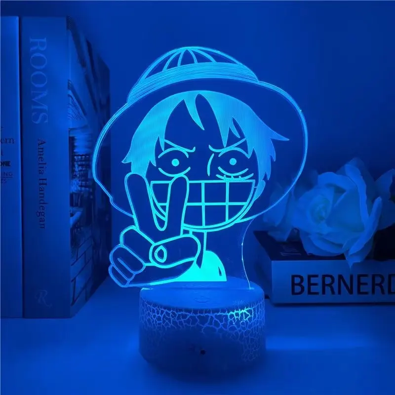 Anime Piraat Led Nachtlampje Luffy Figuur Nachtlampje