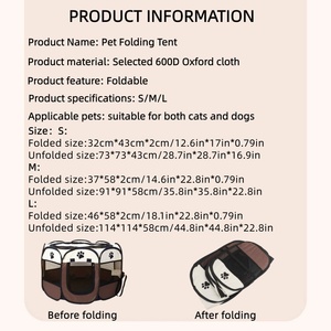 Puertas para mascotas Octagonales Plegables Viaje Camping Cachorros Gato Perro Caseta Casa Valla Tienda Sala de Parto - Product Image 6
