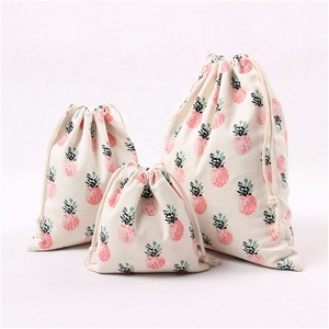 Logo <b>Printing</b> Nature Cotton Jewelry Pouches With Cotton Rope - Product Image 2